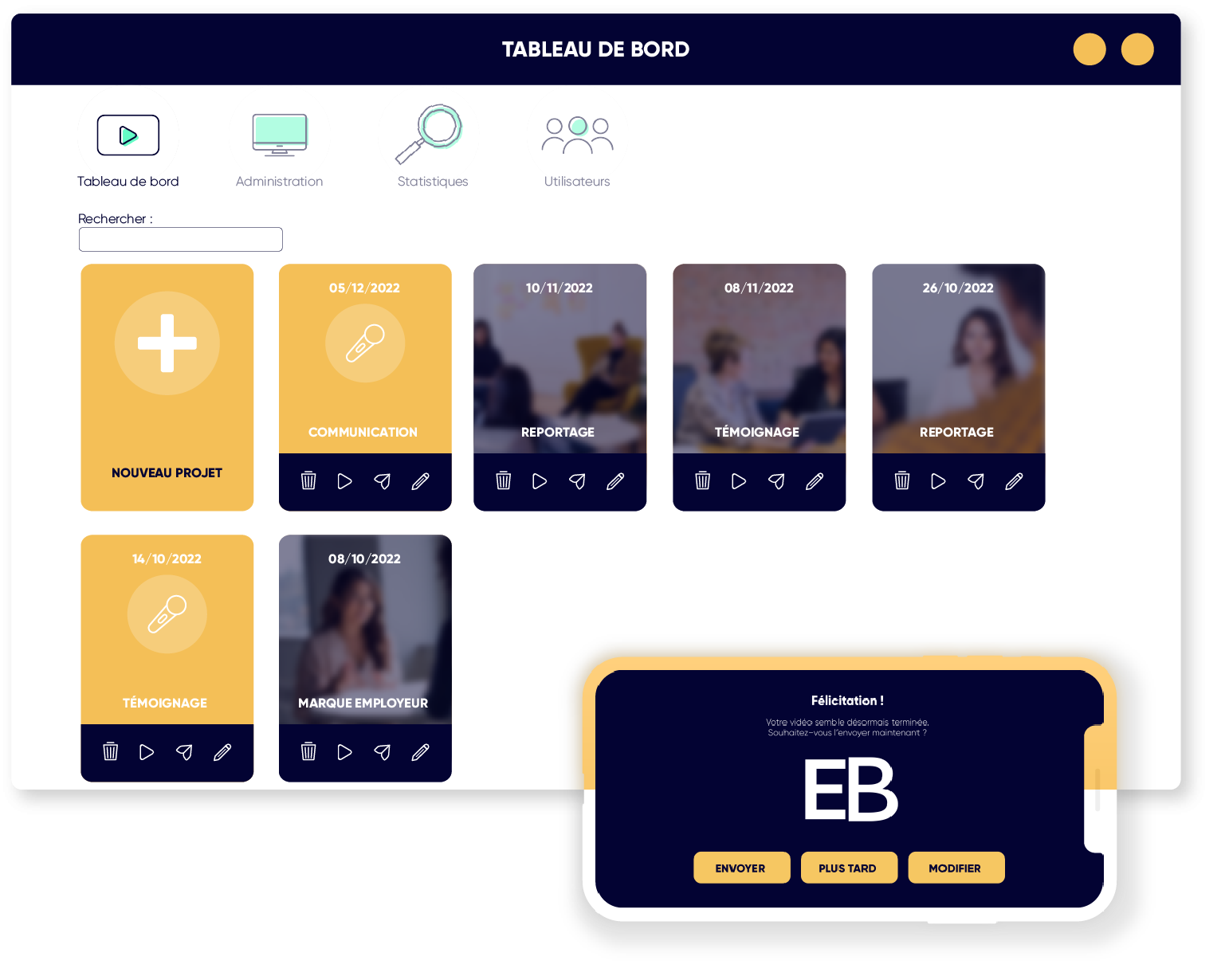 Solutions vidéo - Application et plateforme web de montage vidéo facile et rapide - EnjoyB